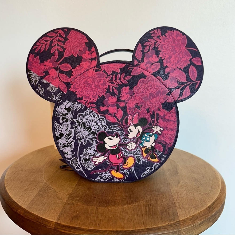 SOLD- NWT Vera Bradley Disney Whimsy Cosmetic Bag Case Mickey MinnieMouse Purple - Picture 1 of 16